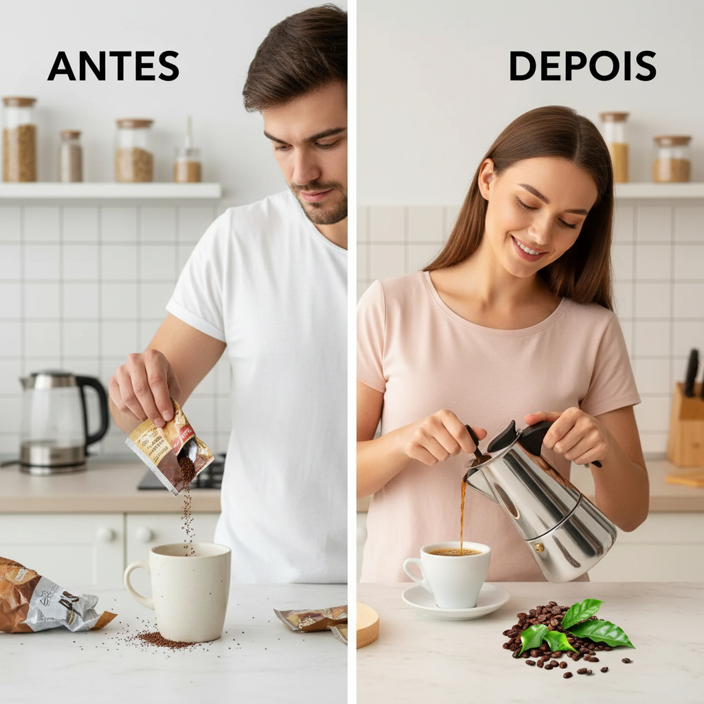 Cafeteira Italiana Moka Inox 6 Xícaras – Café Expresso Premium - Fogão de Indução - Elétrico - Gas