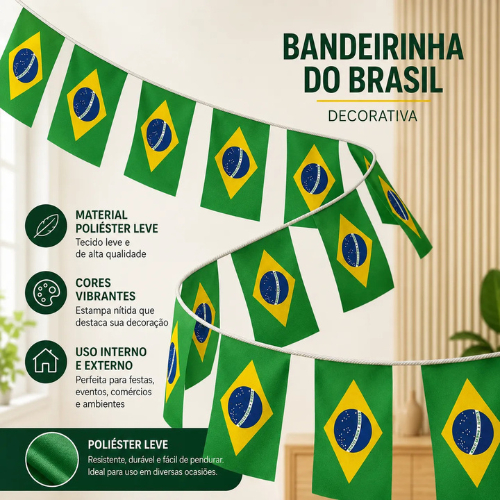 Bandeirinha do Brasil - 5 a 25 metros - Copa do Mundo