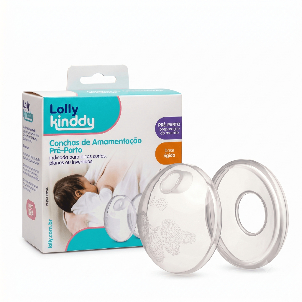Concha De Amamentação Lolly Pré-Parto S/ BPA Prepara Mamilo - Caixa c/2 unidades