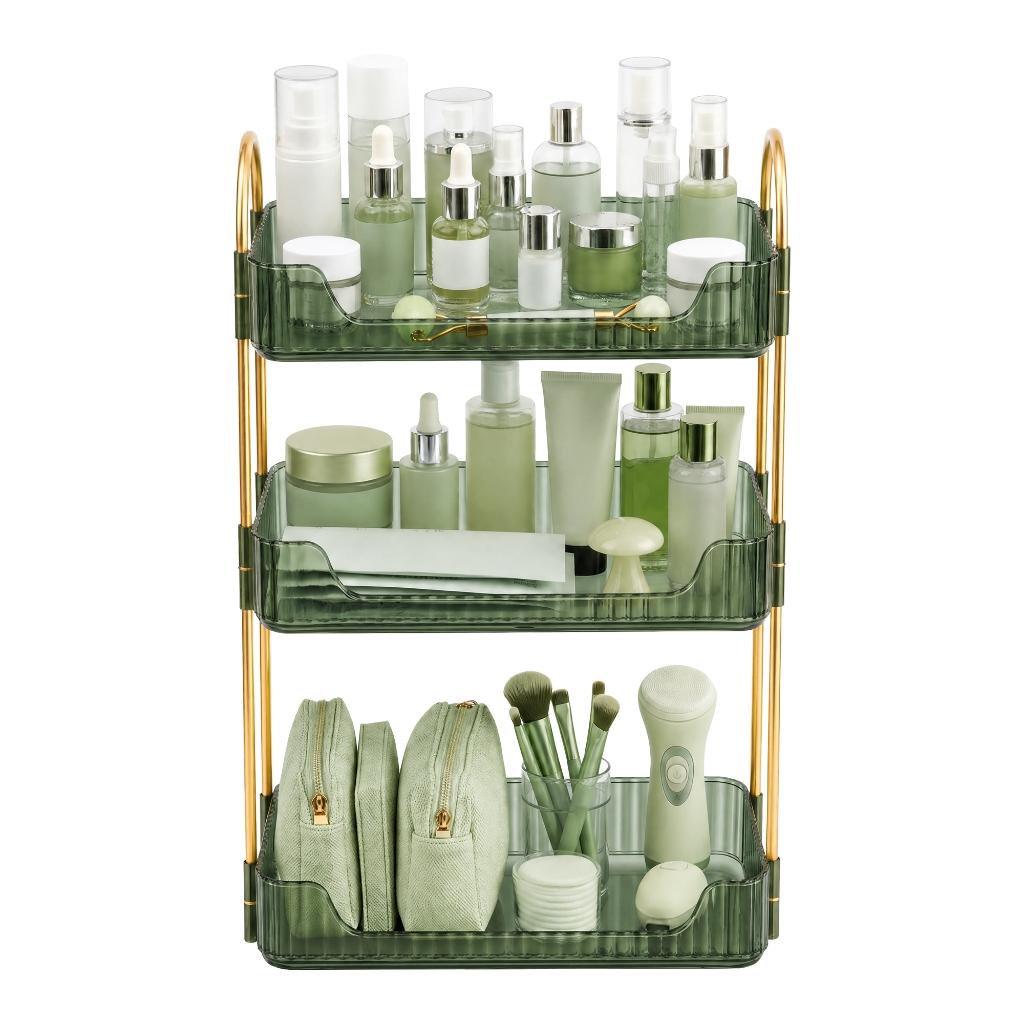 SONGMICS Organizador De Cosméticos, 3 Níveis, Retangular, Ajustável, Para Pentea