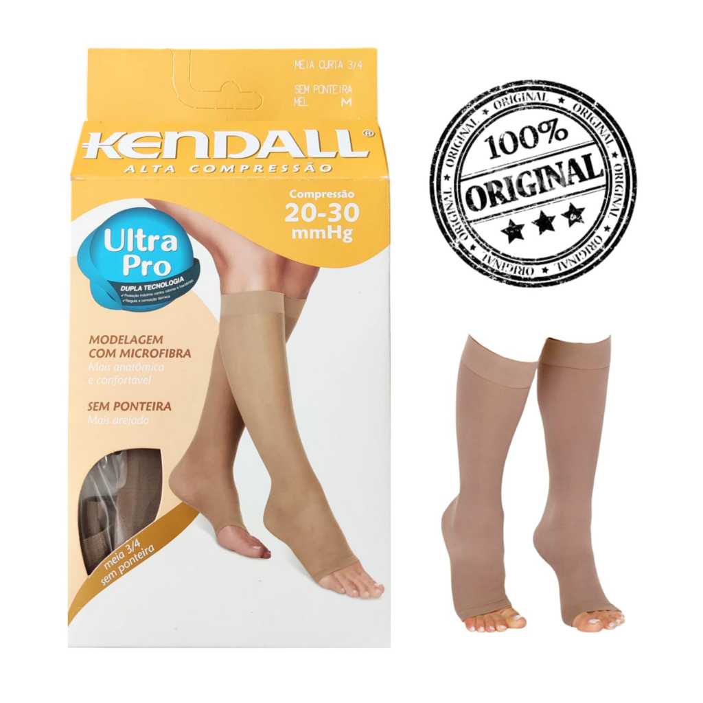 Meia de Compressão Kendall Semelhante a Sigvaris e Venosan Premium 20-30 Mmhg Sem Ponteira