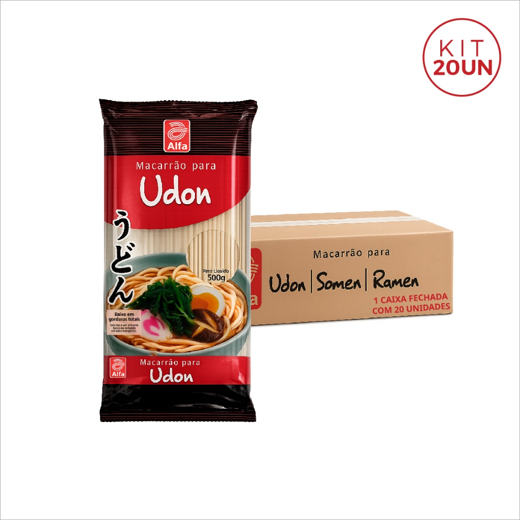 Caixa Alfa Macarrão para Udon 500g (20 pacotes)