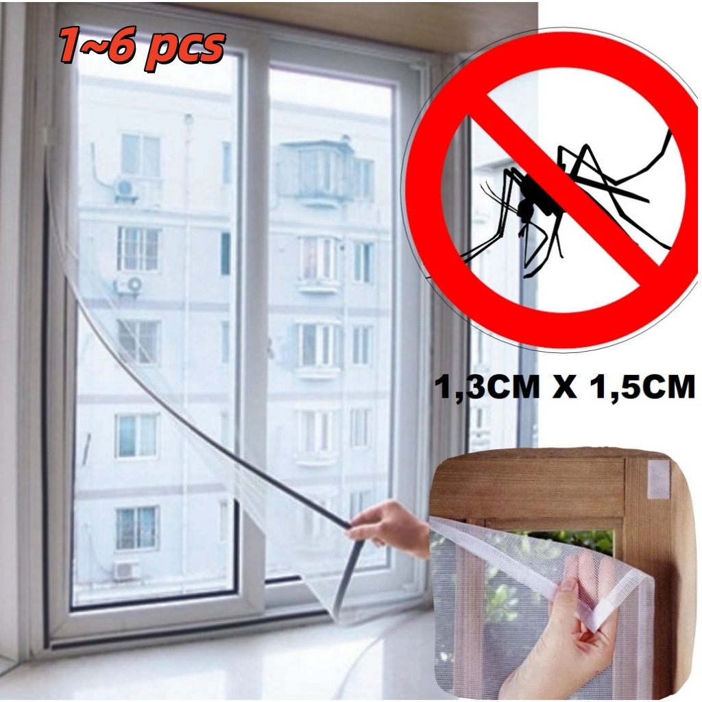 Tela Mosquiteiro Para Janela 1,3x1,5m Com Velcr Anti-inseto Mosquito Janela Autocolante Pernilongo