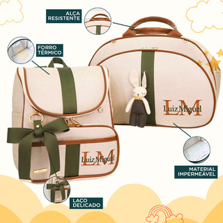 Bolsas Maternidade 2 Peças Bolsa e Mochila Bolsa Maternidade Térmica Impermeável Coleção Berlim