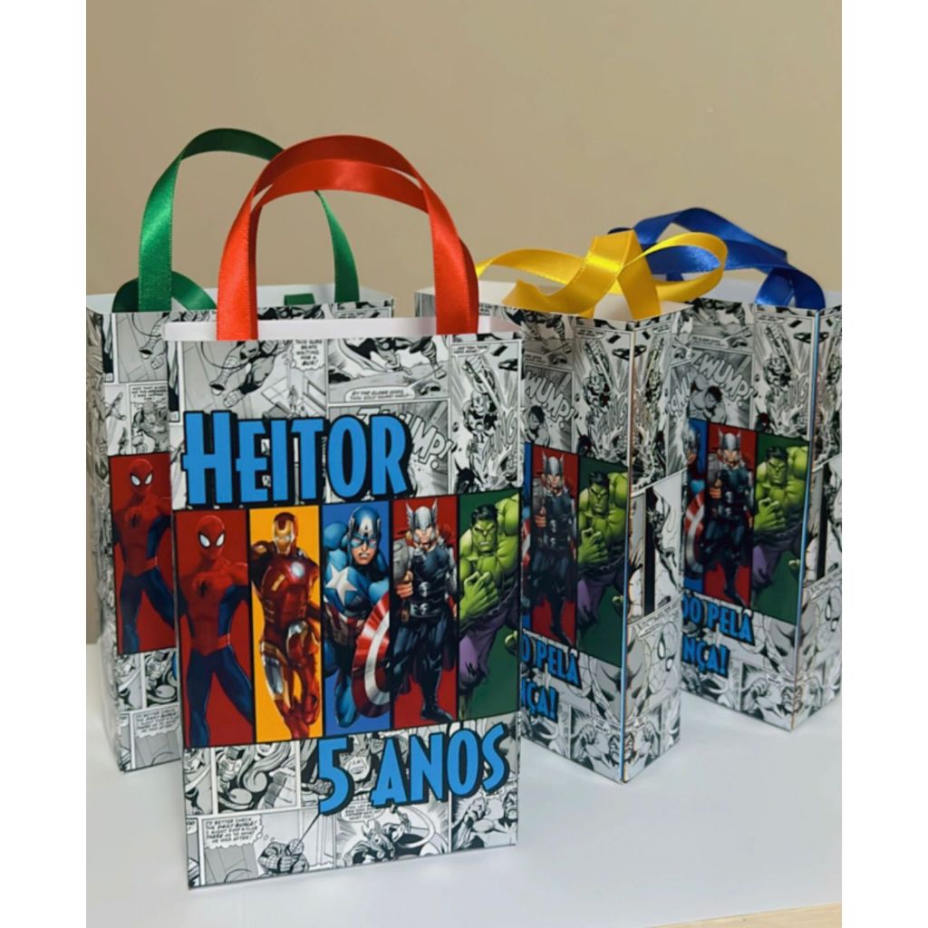 Sacolinhas Personalizadas Vingadores Lembrancinhas Para Aniversários Semi Montadas