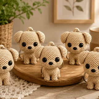 Chaveiro Mini Cachorro Fofo Impressão 3D Presente Criativo Mochila Bolsa e Chaves Miniatura Colecionável Decorativo