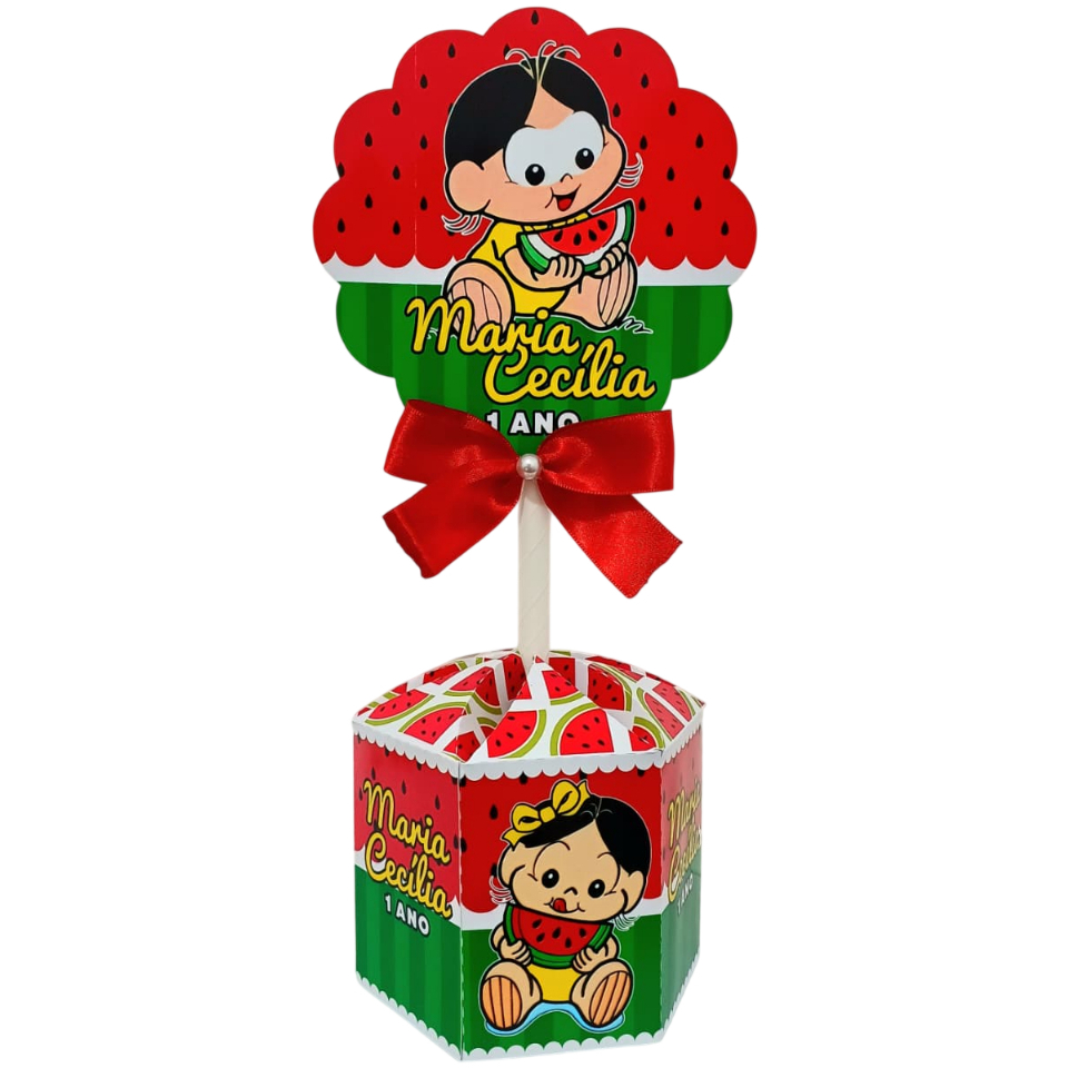 Kit Centros de Mesa Sextavados Personalizados Magali Baby l Festa de Aniversário Infantil