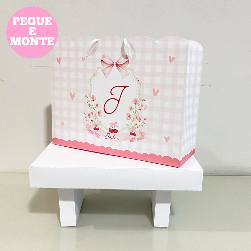 sacolinha personalizada pegue e monte cerejinha/ lembrancinha cerejinha