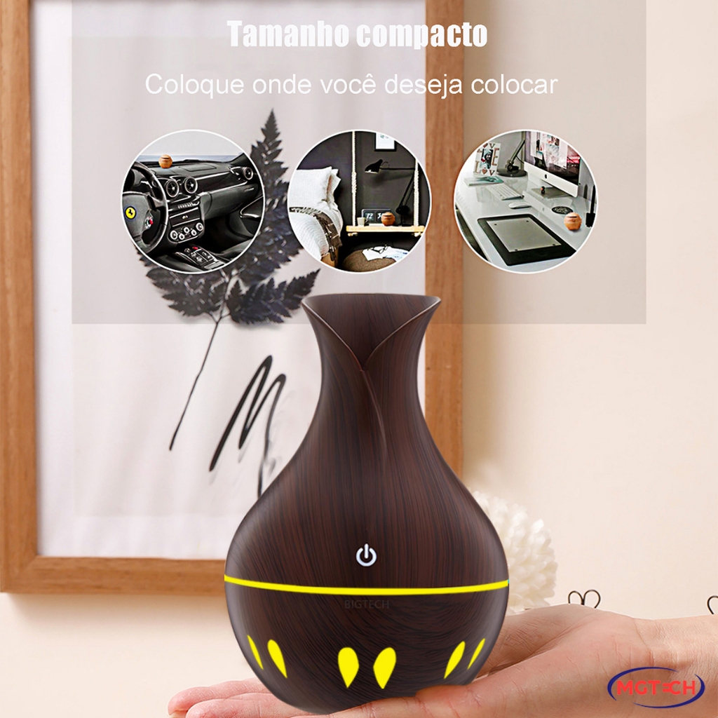 Umidificador Aromatizador Grande De Ar  De Ambiente Difusor Elétrico De Carro Led Portátil