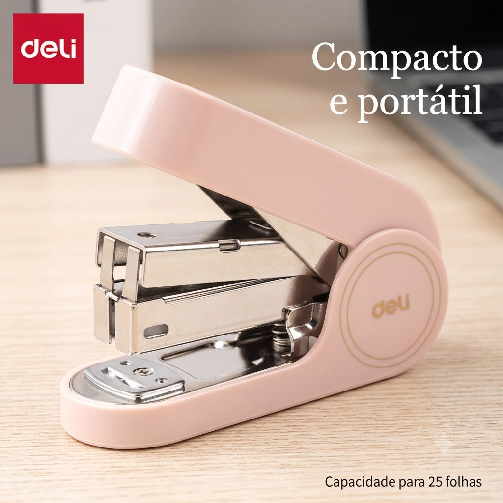 Mini Grampeador Nusign Compacto Alta Pressão Escritório Escolar Portátil Pequeno