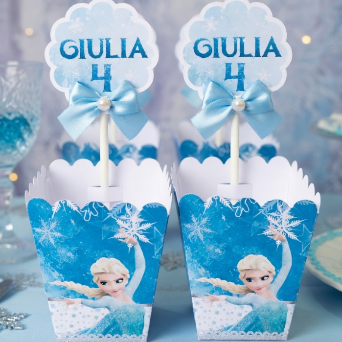 Centro de mesa cachepot personalizado enfeite de mesa festa tema frozen
