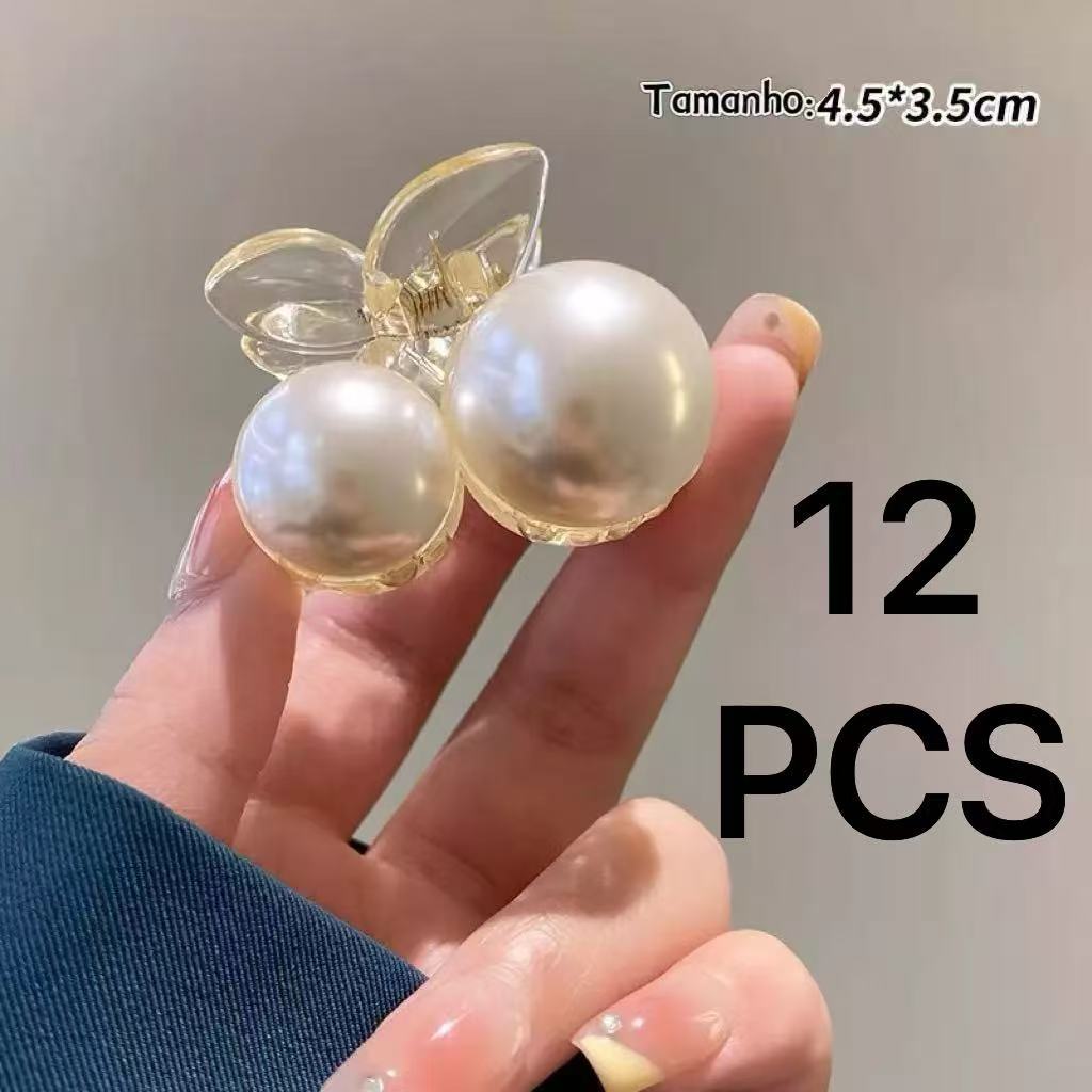 ANA 1108 12PCS Prendedor de Cabelo Cereja de Perola 4.5CM