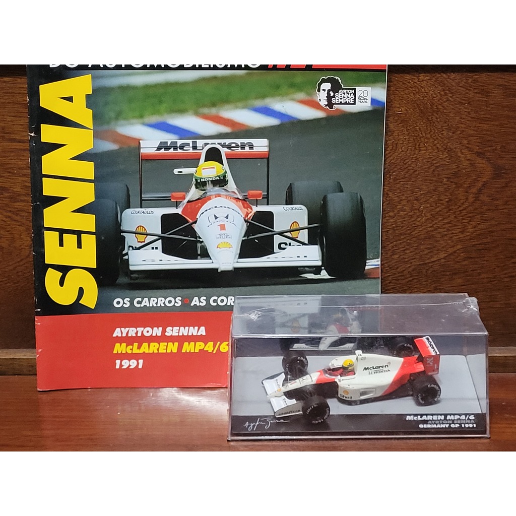 McLaren MP4/6 Ayrton Senna 1991 - Coleção Lendas Brasileiras do Automobilismo F1 - Carrinho Miniatura 1/43