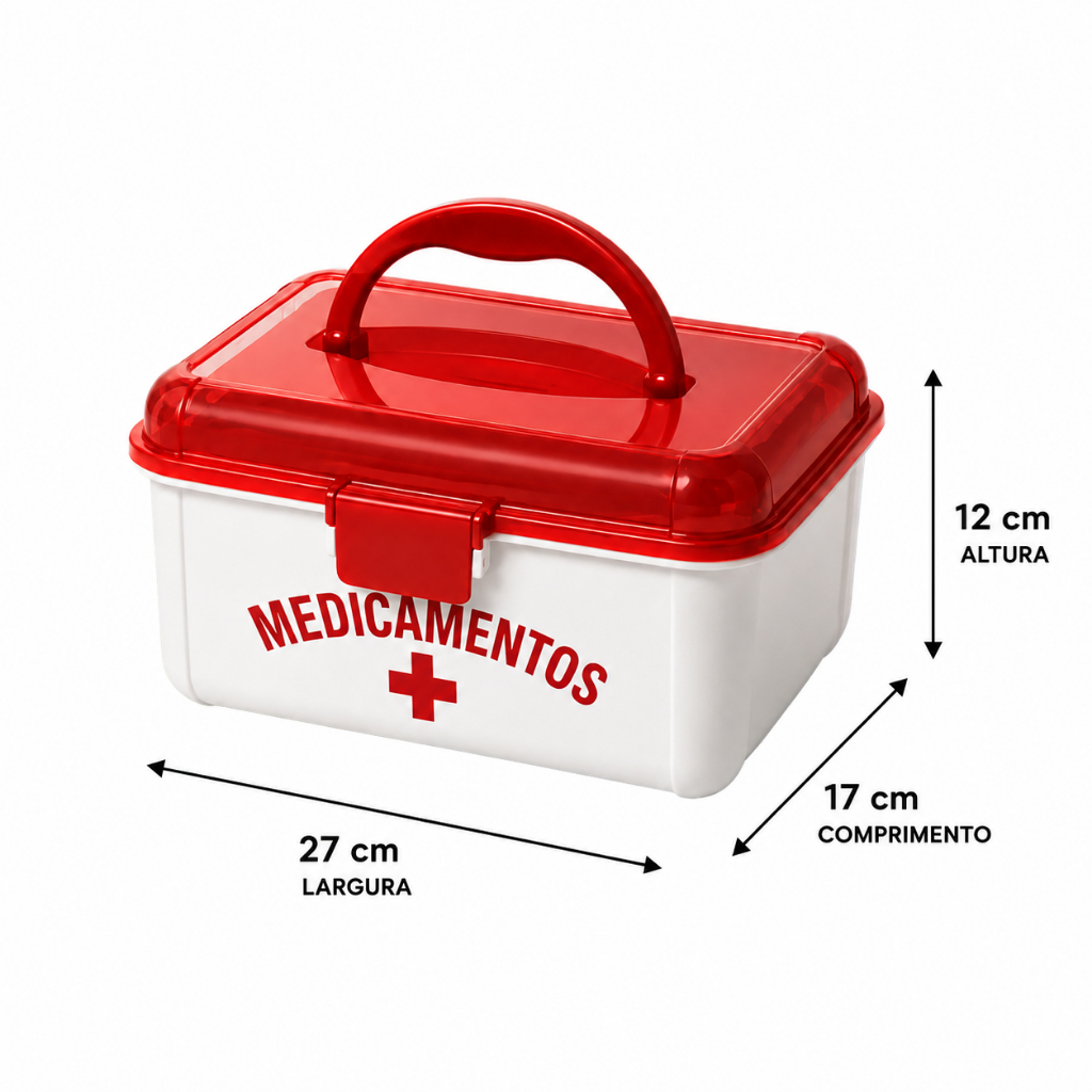 Maleta De Primeiros Socorros Pequena 19x15x10cm Organização De Medicamentos E Emergência