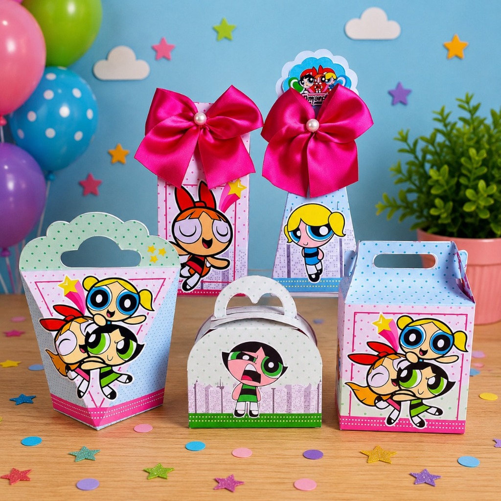 Kit festa tema Meninas Super Poderosa Personalizada lembrancinha aniversário Meninas Super Poderosas