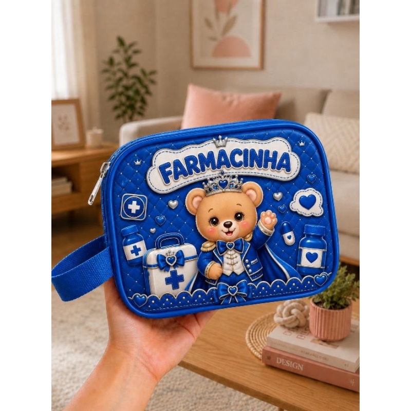 Necessaire Farmacinha Infantil pequena de bolsa 🩵 Porta Remédios Bebê | Estojo Baby Menino e menina pequena — imagem 2 de 2