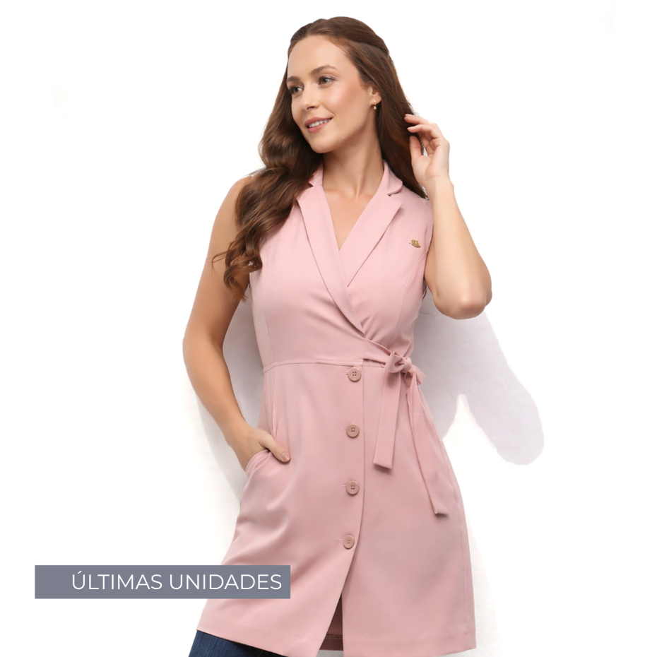 Jaleco Feminino Acinturado Grace Sem Manga Alfaiataria | Consultório Clínica Estética