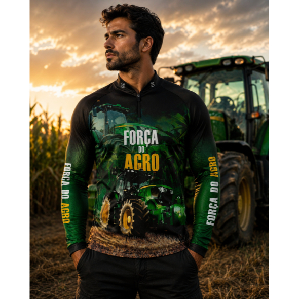 Camiseta Camiseta Super King Agro Trator Proteção Solar Uv50 Gll-146