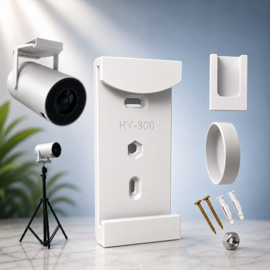 Kit com Suporte protetor de lente e porta controle para Projetor hy300