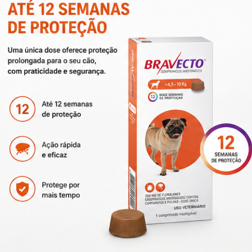 Bravecto Antipulgas Cães 4,5 a 10kg 1 Comprimido · foto 2