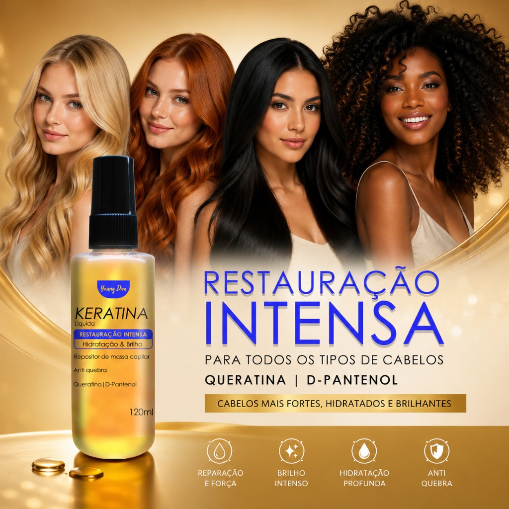 Keratina Capilar (Queratina) Liquida Spray 120ml - Young Diva