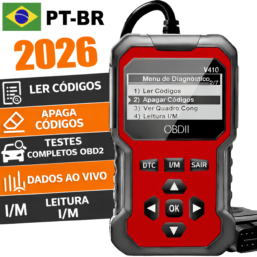 Scanner Automotivo OBD2 Português V519 V510 V410  Leitor Código Falha Diagnóstico Apaga Luz Injeção