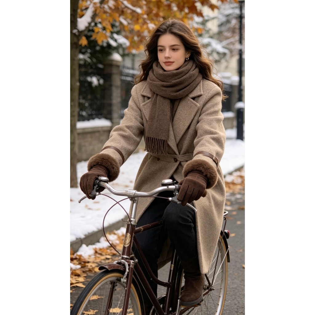 Luvas De Inverno Femininas   Com Tela Sensível Ao Toque De Pele De Coelho Condução De Veludo Grosso