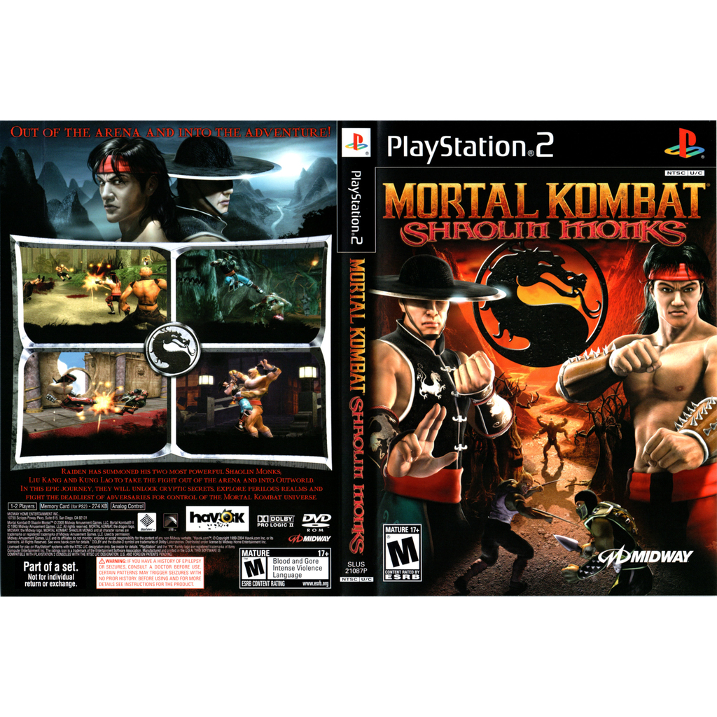 Mortal Kombat - Shaolin Monks - Jogo para PS2 em DVD