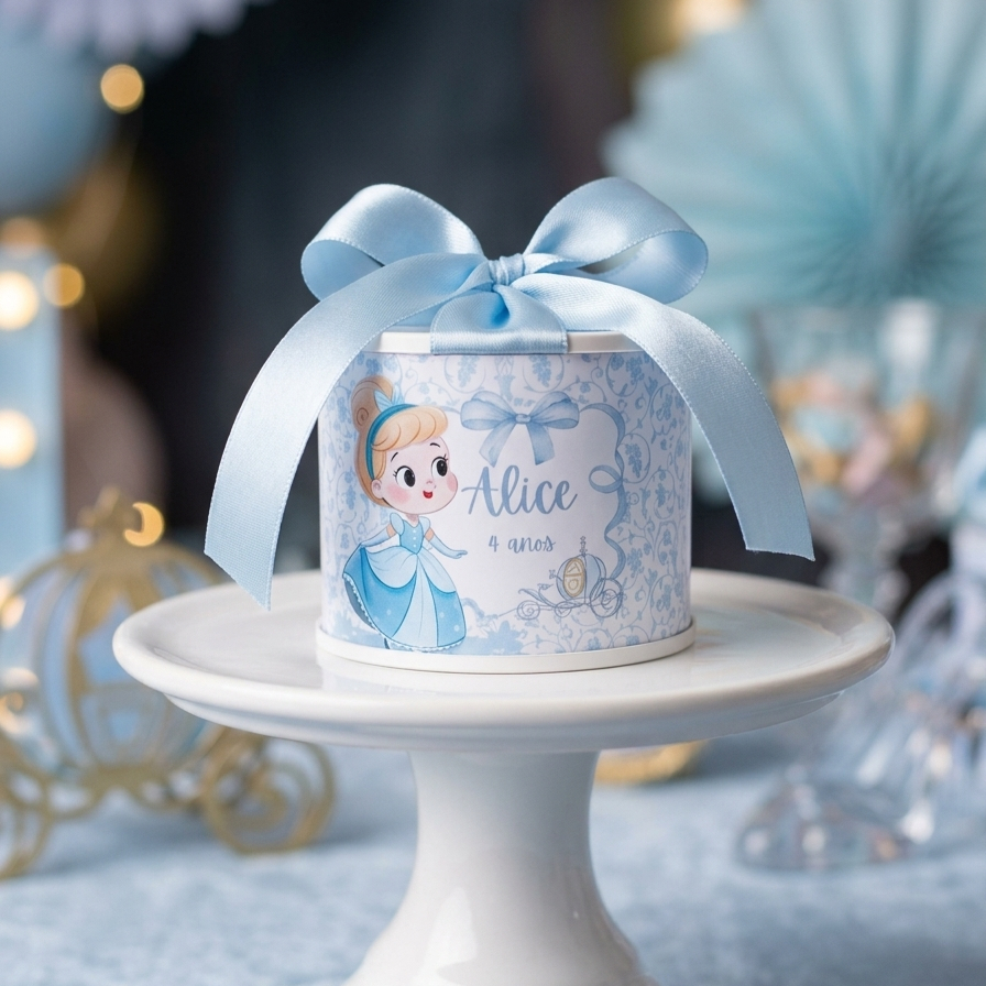 Kit tubolatas personalizadas Cinderela lembrancinha maternidade | aniversário |  batizado 5x6 - Vários temas