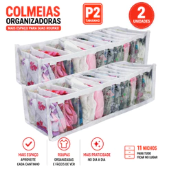 Kit 2 Colmeia Organizadora De Gaveta P2 Para Meias Cuecas Calcinhas, Roupas Intimas e Bebe