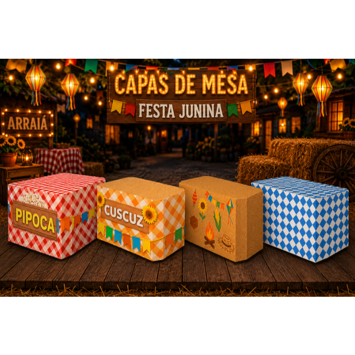 Capa de Mesa Decorativa Arraiá Festa Junina Festa Julina Quermesse São João de Festa Veste Fácil