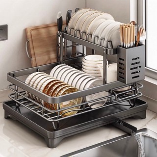 Escorredor de Louças Rack Aço Carbono Organizador Preto