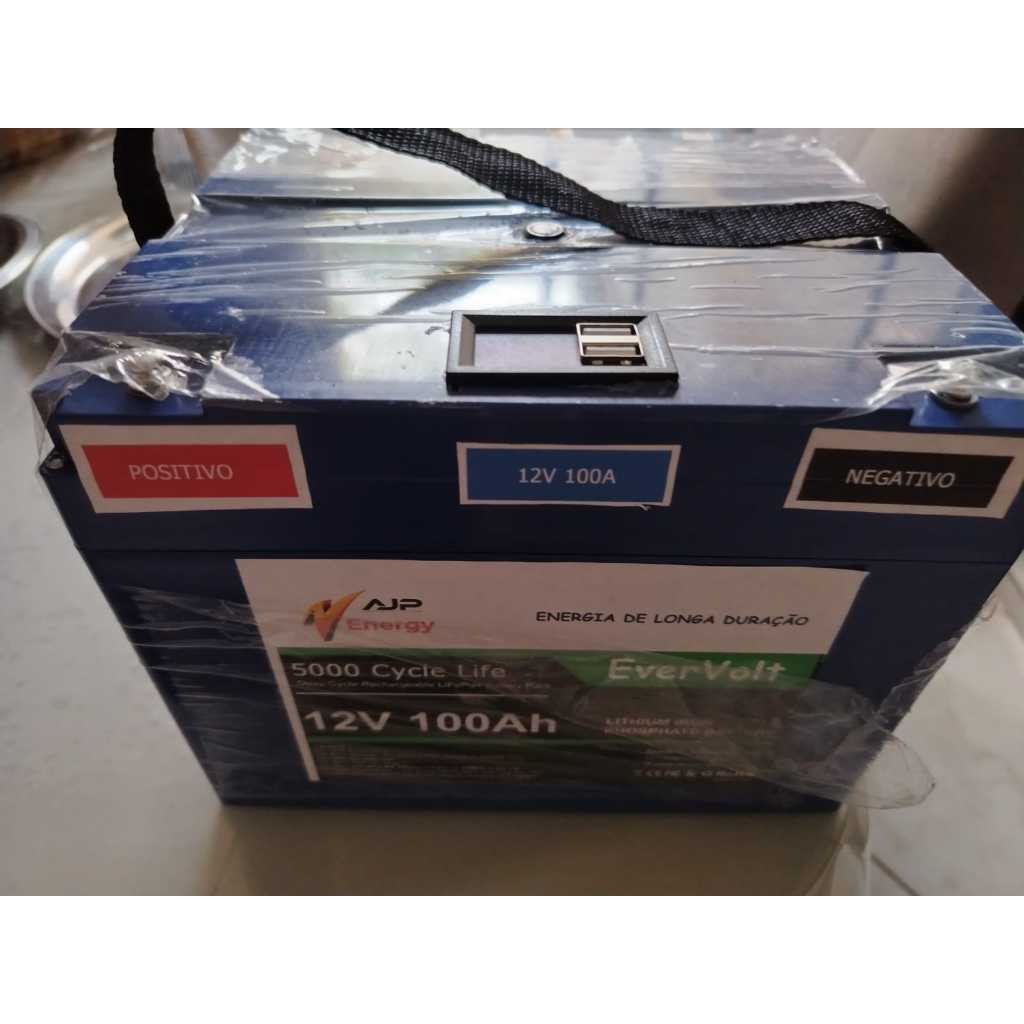 EVEVOLT Lifepo4 peck 100Ah grau A  12V BMS JK  Motorhome , Pesca, Som Automotivo Bluetooth