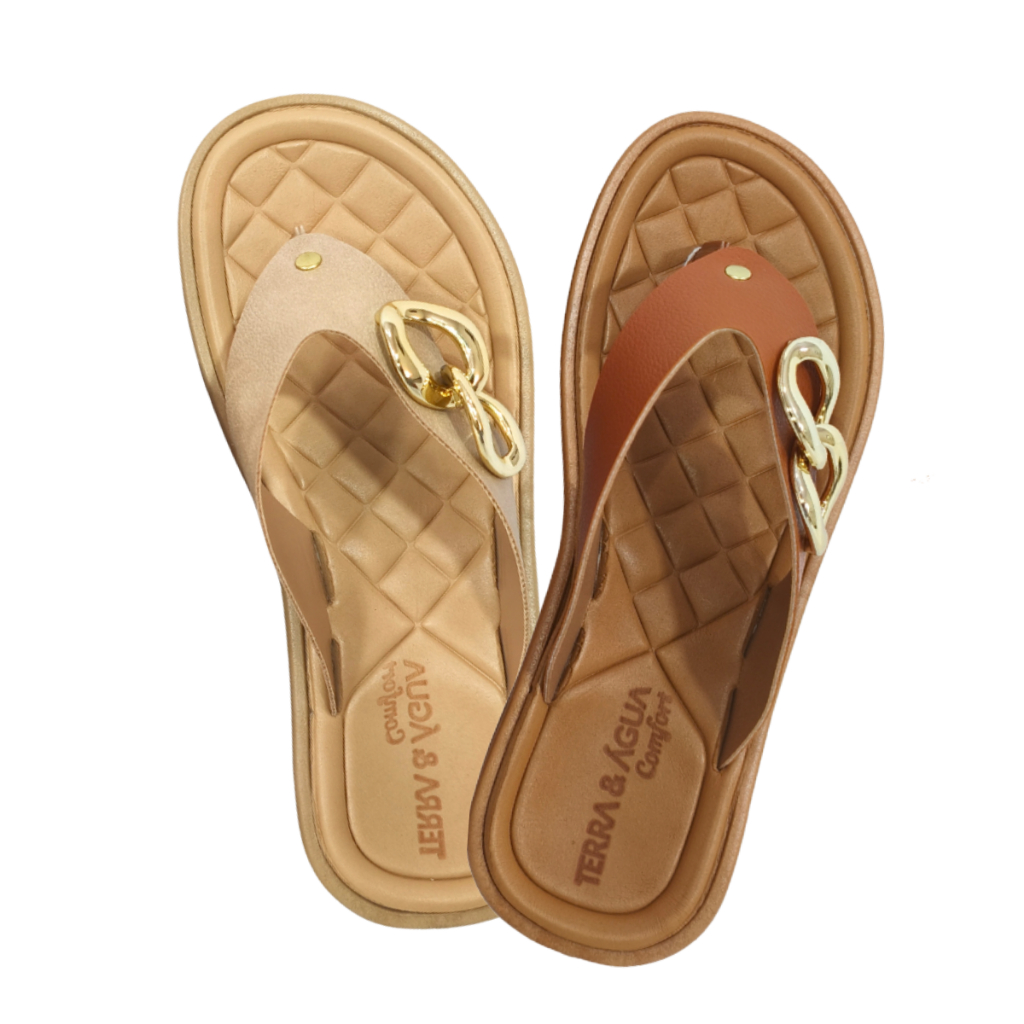Chinelo Terra E Água Anabela Feminino Conforto Corrente Plataforma Anabela Anatomico