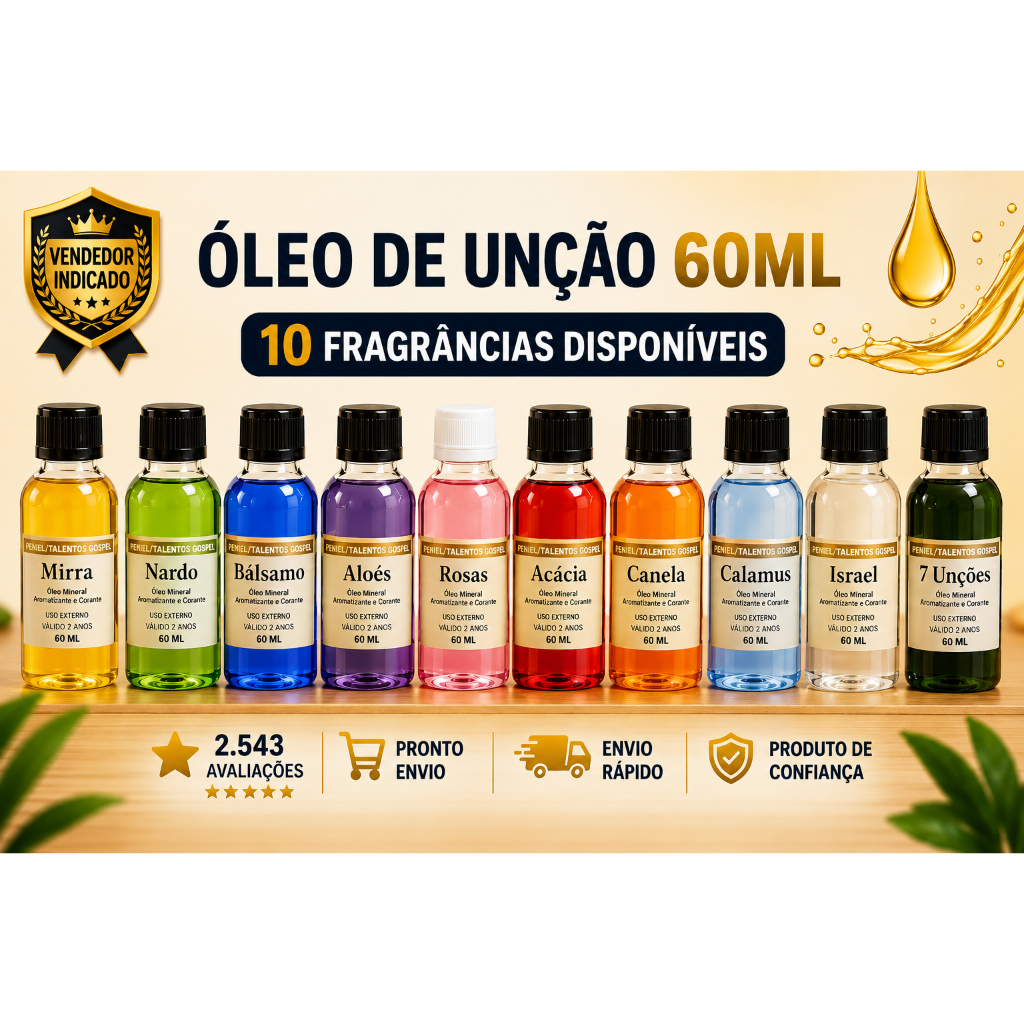 ÓLEO DE UNÇÃO | 60ML | CURA | LAR | PODER | AMOR | SABEDORIA| LIBERTAÇÃO | RESTAURAÇÃO
