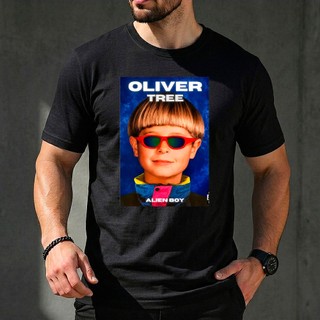 Camiseta Masculina Homenagem Oliver Tree Alien Boy Estampada 100% Algodão Preta Casual Dia a Dia