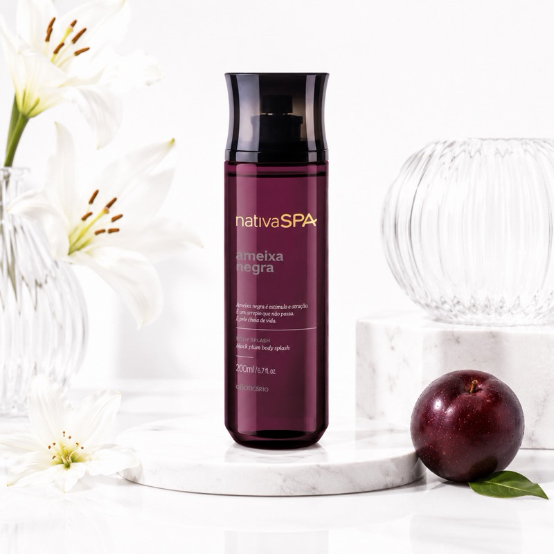 O Boticário Body Splash Nativa SPA: Ameixa, Cereja, J Sambac, Lilac, Morango, Orq Lumiere/Noire, Rosas Secr, Uva Merlot