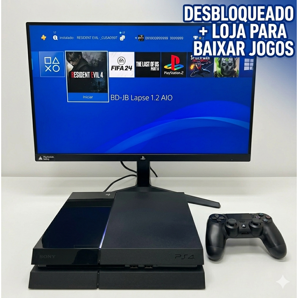 P.S.4 Desbl. + Loja com Jogos