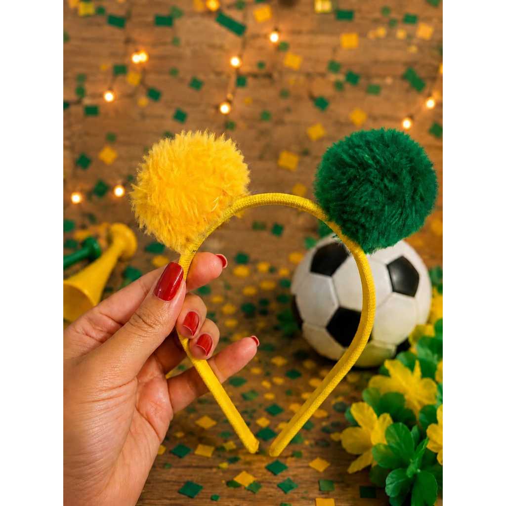 Tiara Pompom Brasil - Copa