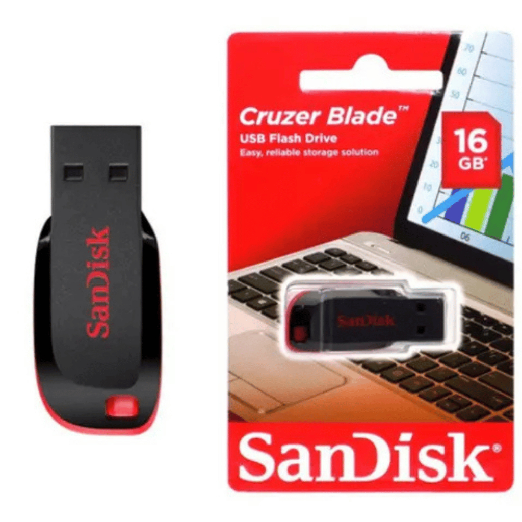 Kit 2 PenDrive Sandisk 16gb Cruzer Blade Usb 2.0 Preto