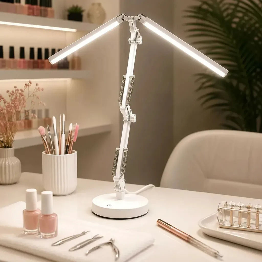 Luminária De Mesa Articulada Regulável Com Garra Luz De Led Para Manicure Salão Estetica