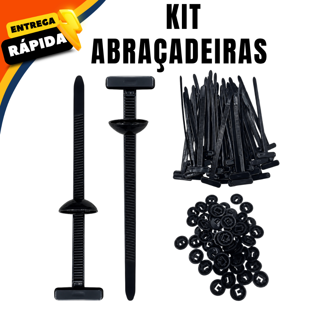 Kits 500 Abraçadeira Enforca-gato 4,8mmx200mm Organização Rápida Resistente Multiuso Fita Hellermann