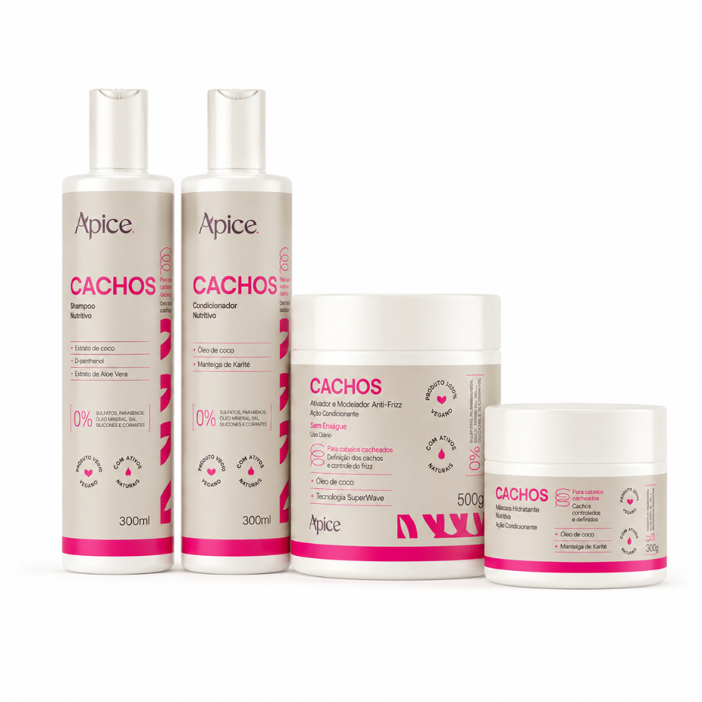 Kit Cachos Apse Shampoo, Condicionador, Mascara e Ativador