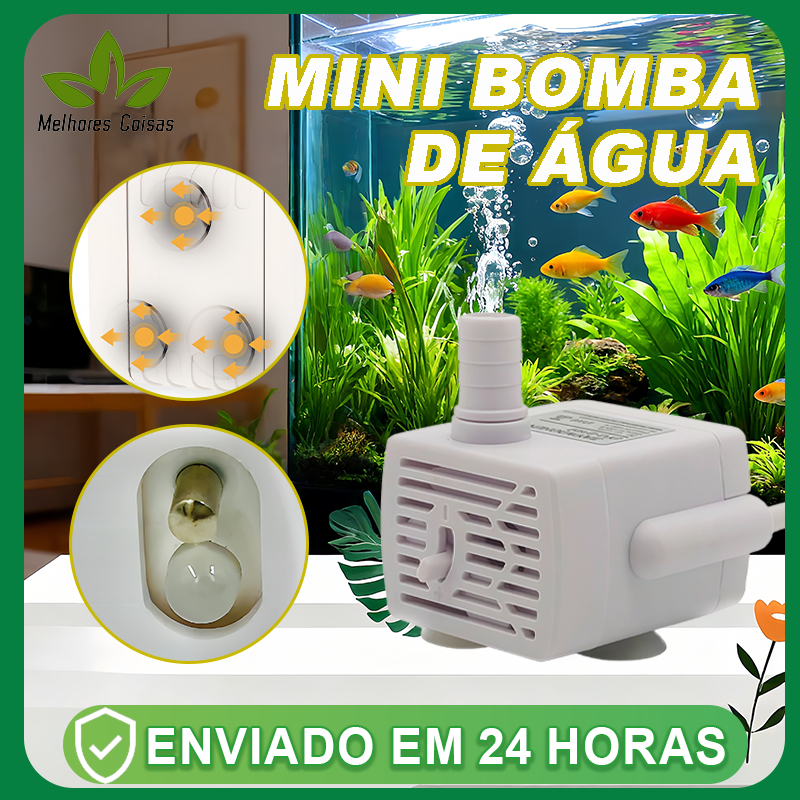 Mudo Bomba Submersa Bombinha Motor Para Aquário Fonte Água Bebedouro Pet 180L/H Bivolt