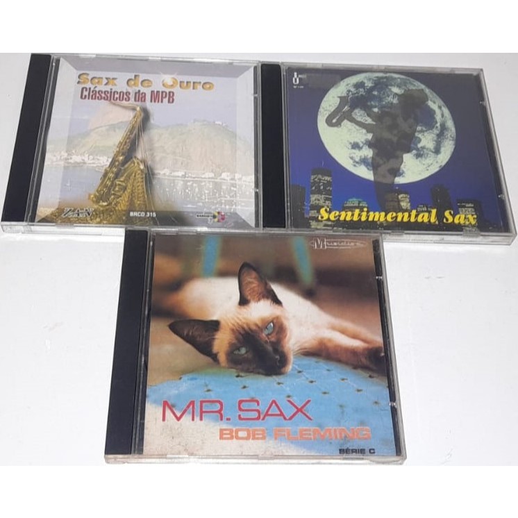 3 Cd´s - Sax Romântico - Mister Sax,Bob Fleming - Sentimental Sax - & Sax De Ouro,Clássicos Da Mpb - Em Muito Bom Estado