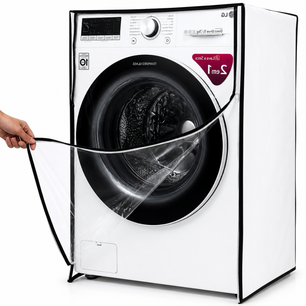 Capa Maquina Lava-Seca Samsung 11 Kg Ziper Transparente branca