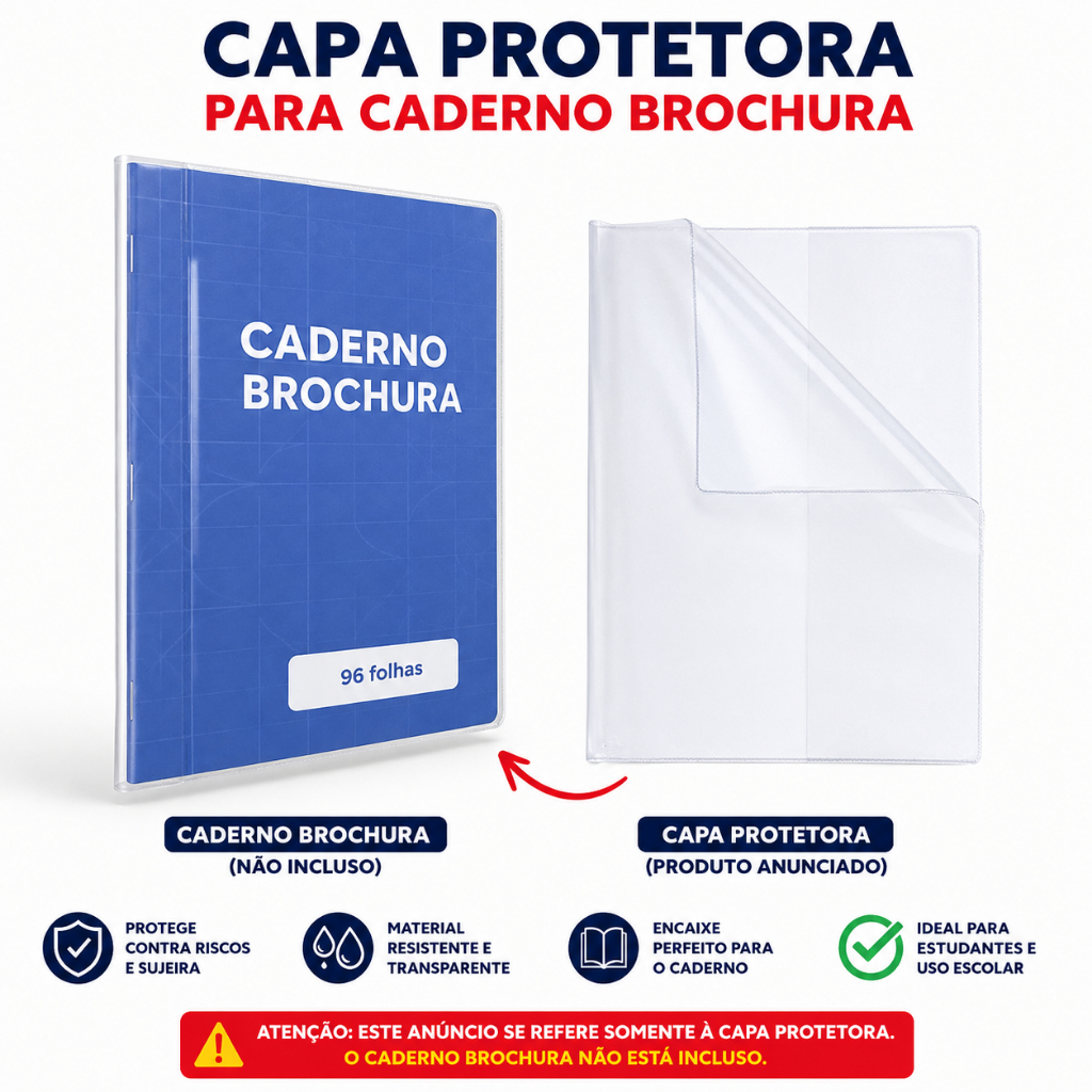 Capa Protetora para caderno Brochura Grande