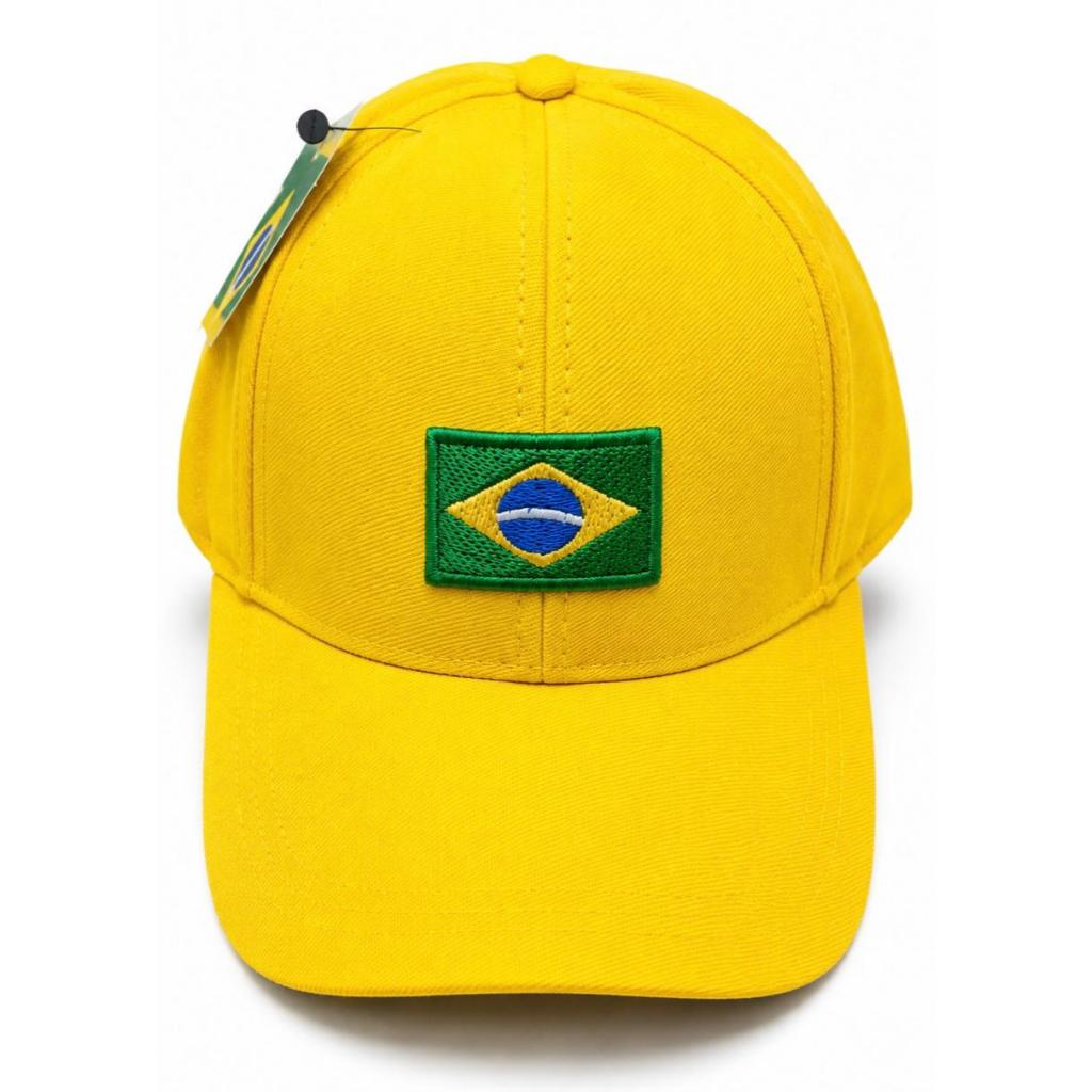 Boné Brasil Hexa Ajustável Aba Curva Premium Unissex Masculino Feminino Torcedor