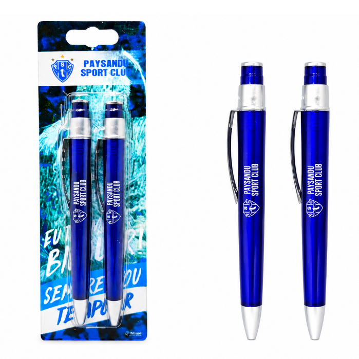 Kit 2 Canetas Paysandu Oficial - Azul e Prata | Produto Licenciado PSC