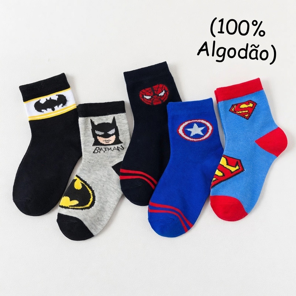 Kit 12 Pares Meia Personalizada Infantil Menino 100% Algodão